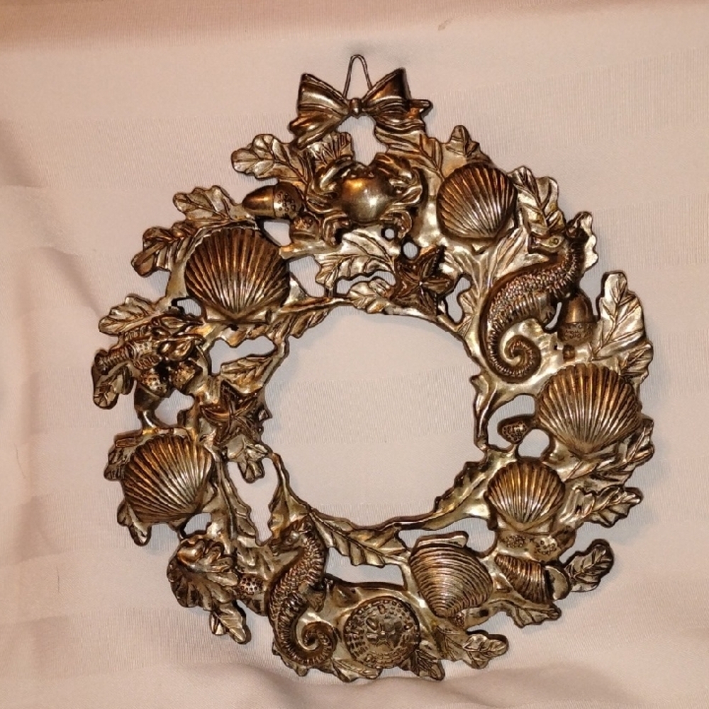 Godinger Sea Life Hanging Trivet Hot Metal Plate Vintage